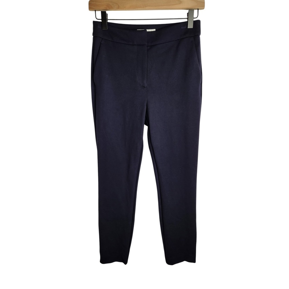 Boden Ankle Trousers Women 4R Navy Blue Slim Leg Ponte Knit Stretch Pants
